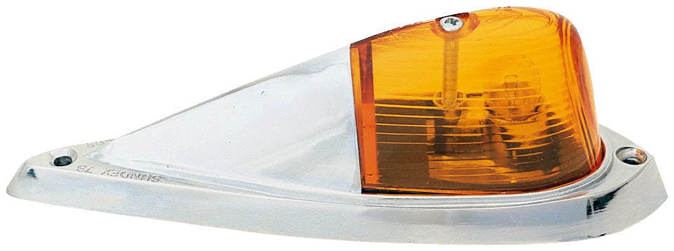 Incandescent Marker/ Clearance, P2, Oblong, Cab Light Chrome Finish 7.875"X2.875", amber (Pack of 6) - 109A