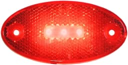 LED Rear Outline Marker, ECE, Oval, w/ Reflex, 3.94"X1.97", Multi-volt, red, bulk pack (Pack of 50) - 1200R