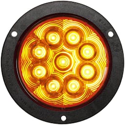 LED Turn Signal, Round, Ece, AMP, Flange-Mount 4", Multi-volt, amber (Pack of 6) - 1218A-lit