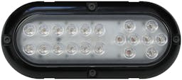 LED Stop/Turn/Tail, Combination Oval, Ece, w/ Clear Lens Surface-Mount, 7.5"X3.25" Multi-volt, amber + red, bulk pack (Pack of 50) - 1223A-R-4_unlit