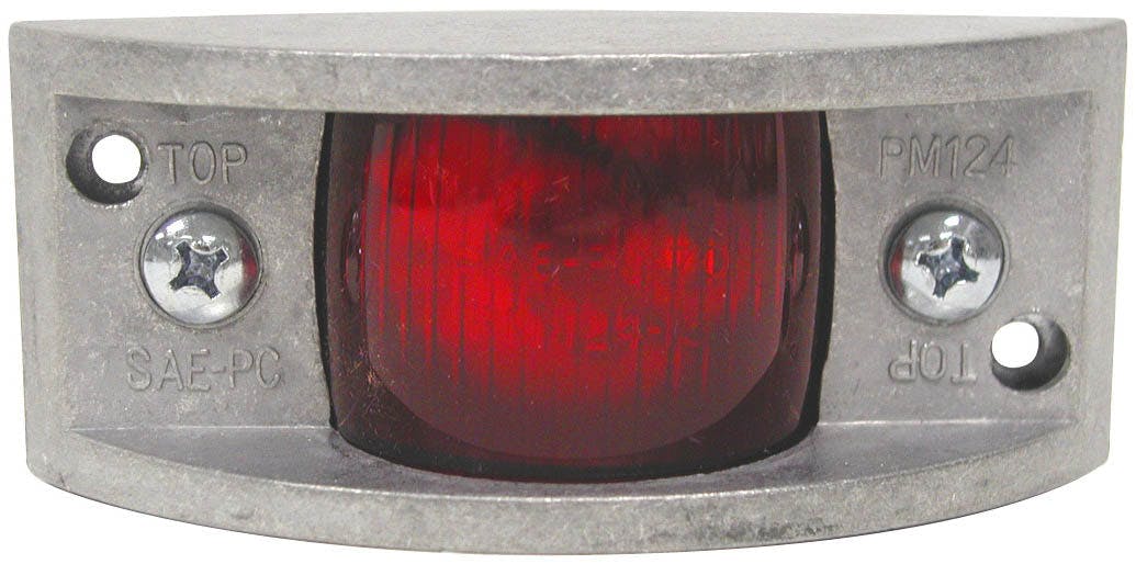 Incandescent Marker/ Clearance, PC-Rated, Rectangular, Die Cast, 4.88"X2", red, bulk pack (Pack of 48)