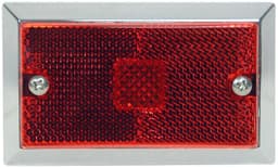 Incandescent Marker/ Clearance, P2, Rectangular, Chrome, 3.75"X2.25", red, bulk pack (Pack of 96) - 125R