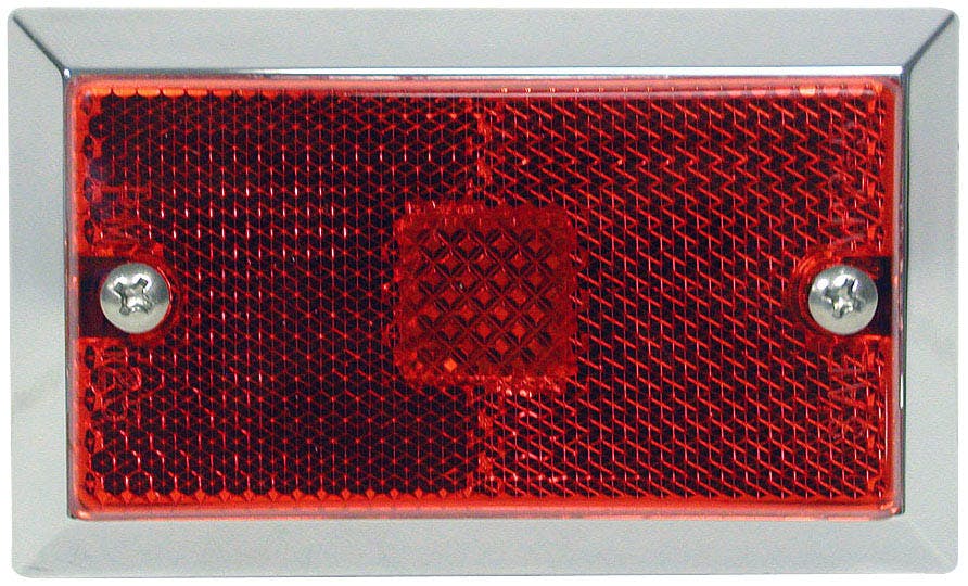 Incandescent Marker/ Clearance, P2, Rectangular, Chrome, 3.75"X2.25", red, bulk pack (Pack of 96)