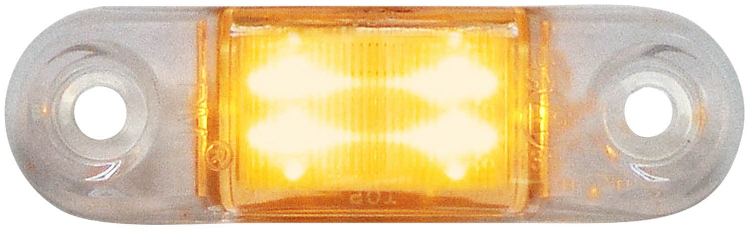 LED Mid-Turn Light Oval, Ece, 2.5M Leads 2.75"X.75" Multi-volt, amber, clear lens, bulk pack (Pack of 50)