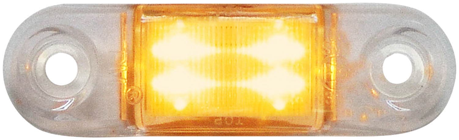 LED Mid-Turn Light Oval, Ece, 2.5M Leads 2.75"X.75" Multi-volt, amber, clear lens, bulk pack (Pack of 50)