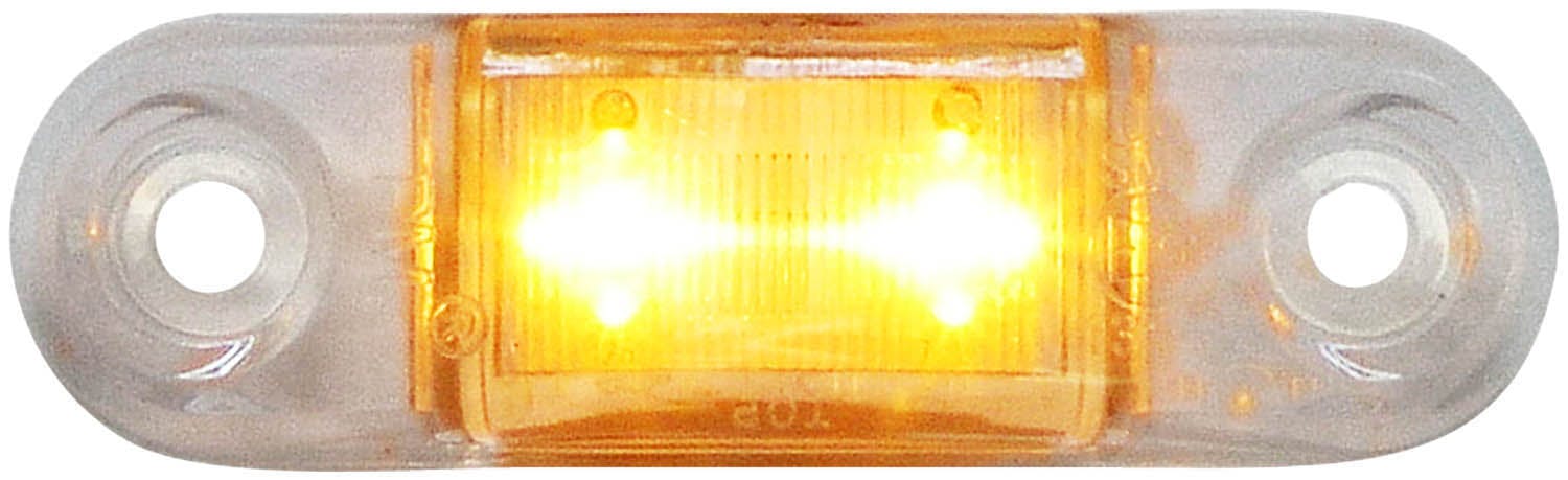 LED Side Marker/ Outline Light, Oval, Ece, 2M Leads 2.75"X.75" Multi-volt, amber, clear lens, bulk pack (Pack of 50)