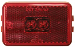 LED Marker/ Clearance, P2, Rectangular, w/ Reflex, red (Pack of 12) - 129R