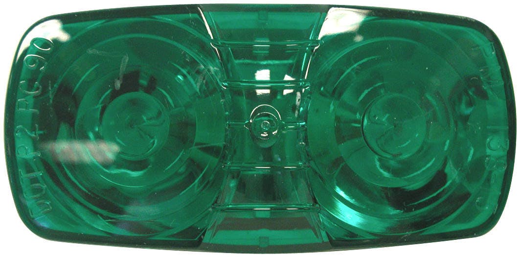 Incandescent Accessory Light, Rectangular, Double Bulls-Eye, 4"X2", green, bulk pack (Pack of 100)