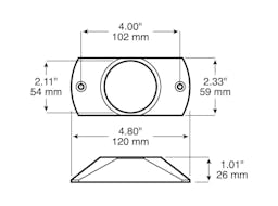 Bracket, Surface-Mount for 2" Lights, Black, 4.8125"X1", bulk pack (Pack of 100) - 146-09_line_dual_2view-BX5_94718ede-bfd1-4ddf-9828-6849a80a5d0f