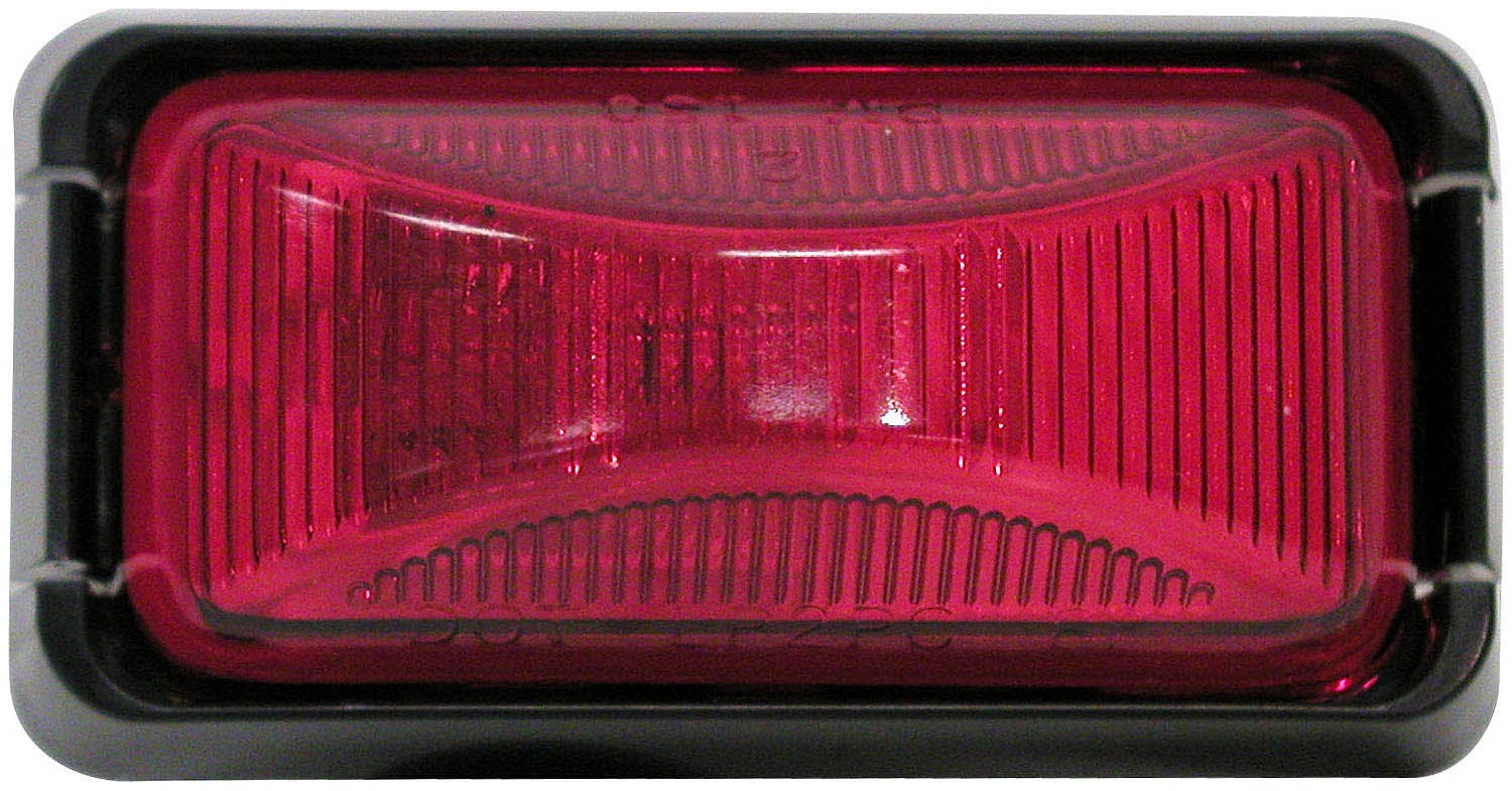 Incandescent Marker/ Clearance, PC-Rated, Rectangular, Black Kit, 2.48"X1.20", red, bulk pack (Pack of 100) - 152BKR