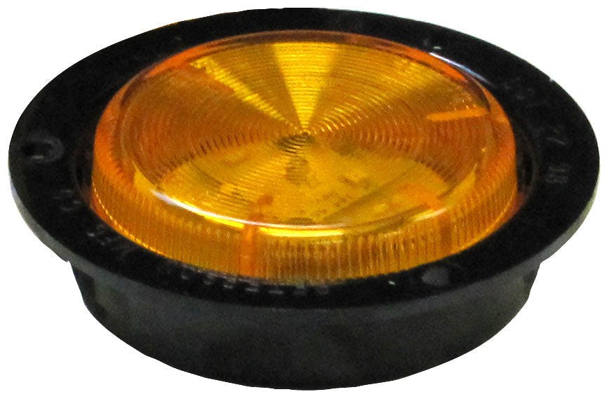 LED Marker/ Clearance, P2, Round, AMP, w/ Flange, 2.5", amber (Pack of 12) - 162FA