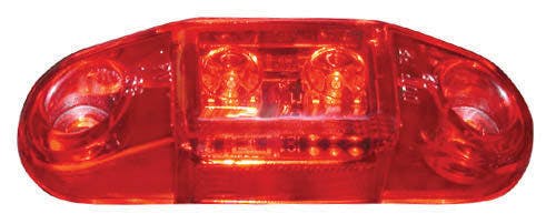 LED Clearance/ Side Marker Light Mini, Oblong, w/ Two .180 Bullets, 9.5" Lead Wires, red, bulk pack (Pack of 50)