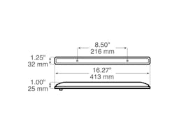LED ID Bar, Rectangular, w/one .180 Bullet 16.27"X1.25", red, bulk pack (Pack of 100) - 169-3_line_dual_2view-BX5_87a90c72-60ba-47f9-8a21-e1eedef95ce2