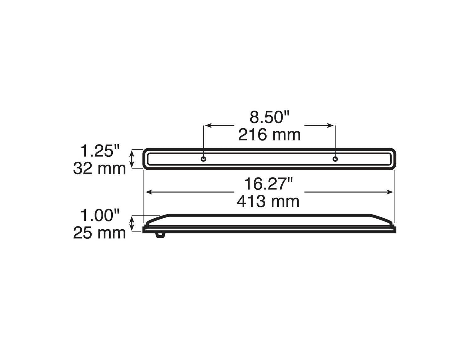 LED ID Bar, Rectangular, w/one .180 Bullet 16.27"X1.25", red, bulk pack (Pack of 100) - 169-3_line_dual_2view-BX5_87a90c72-60ba-47f9-8a21-e1eedef95ce2