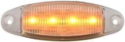 LED Marker/ Clearance, P2, Oblong, w/ two .180 Bullets Clear Lens 4.7"X1.50", amber, clear lens, bulk pack (Pack of 50) - 178CA