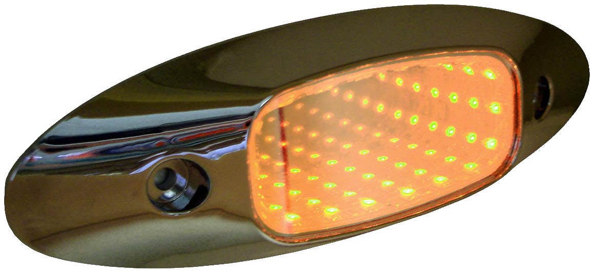 LED Auxiliary, Oval, w/ Chrome Bezel, 6.45"X2.16", amber, bulk pack (Pack of 50) - 179A-angled_f2b60cae-3f3d-435c-afb9-006ff07e7fb6