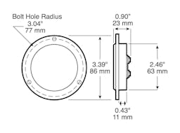LED Marker/ Clearance, P2, Round, Reflex Flange, 2.5", red, bulk pack (Pack of 50) - 189F_line_dual_2view-BX5
