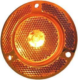 LED Marker/ Clearance, P2, Round, Reflex Flange, 2.0", amber, bulk pack (Pack of 50) - 190A-Lit