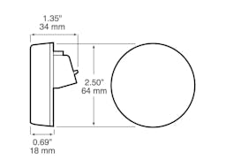 LED Marker/ Clearance, P2, Round, AMP Housing w/ Reflex, 2.5", amber, bulk pack - 192_line_dual_2view-BX5