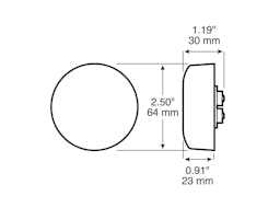 LED Marker/ Clearance, PC-Rated, Round, Kit, 2.5", amber (Pack of 12) - 197_line_dual_2view-BX5-1_433ec441-0bb0-4d20-8315-dff35221cca6