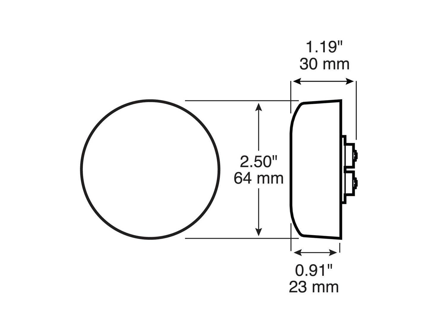 LED Marker/ Clearance, PC-Rated, Round, Kit, 2.5", amber (Pack of 12) - 197_line_dual_2view-BX5-1_433ec441-0bb0-4d20-8315-dff35221cca6