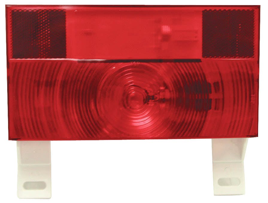 Incandescent Stop/Turn/Tail, Rectangular, Rv w/ Reflex w/ License Light & Bracket 8.5625"X4.625", red + white (Pack of 10) - 25913