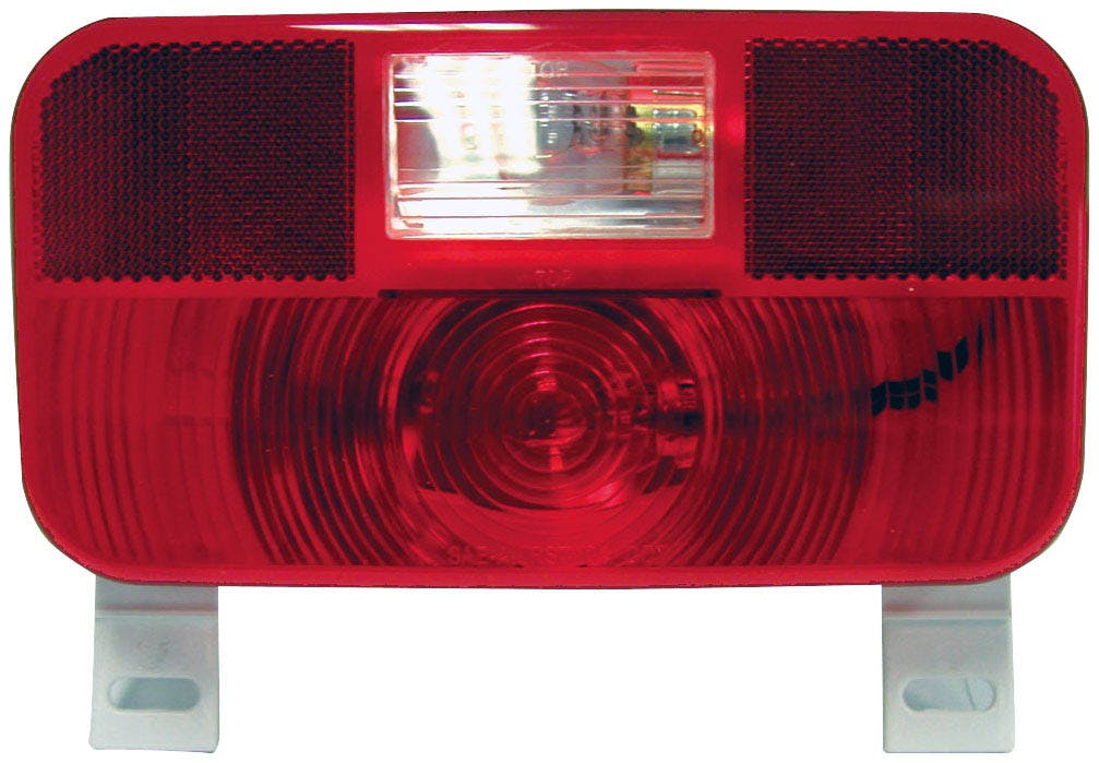 Incandescent Stop/Turn/Tail, Rectangular, Rv w/ Reflex w/ License Light & Bracket & Back-Up 8.5625"X4.625", red + white (Pack of 10) - 25924