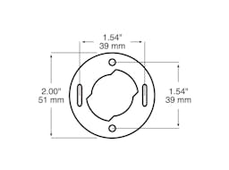 Bracket, Cam-On, Round, Surface Mount, 2" (Pack of 100) - 2593_line_dual_top-BX5