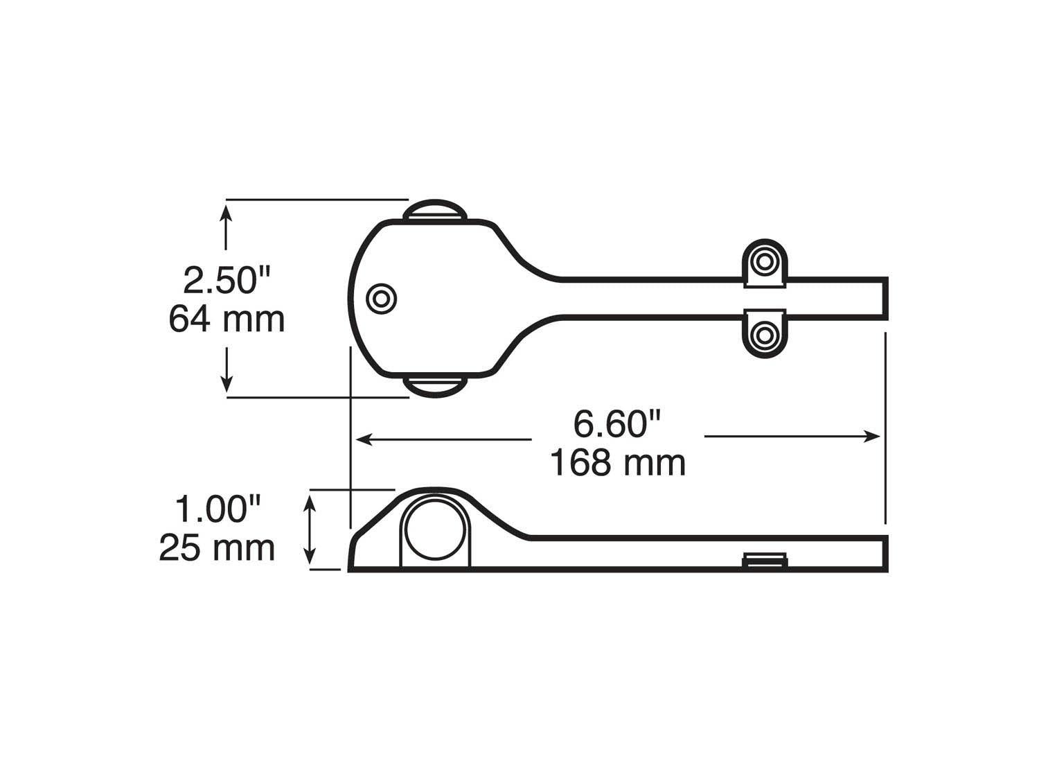 LED Marker/ Clearance, P2, Round, Fender Mount Kit, Road, 0.75", red + amber, bulk pack (Pack of 100) - 277K_line_dual_2view-BX5_f372b619-84a6-4d51-92ab-f80439eddfd6