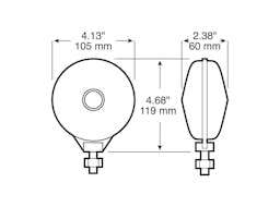 Incandescent Stop/ Turn, Double-Face, Round, Amber/Amber, 4.125", amber (Pack of 6) - 313_line_dual_2view-BX5-1