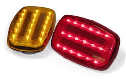 LED Hazard Light, Battery Operated, Rectangular, Flashing, Magnetic Mount, 6.30"X3.95", amber (Pack of 4) - 316AR