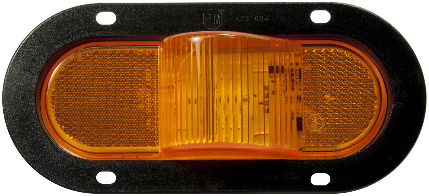 LED Mid-Turn/ Side Marker, Oval, w/ Flange, Hardshell Connector, 7.88"X3.63", amber (Pack of 6)