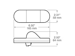 LED Mid-Turn/ Side Marker, Oval, 6.5"X2.25", amber (Pack of 6) - 355_line_dual_2view-BX5-1_0059ccd8-7368-4fc7-b290-1ce1a5844f1e