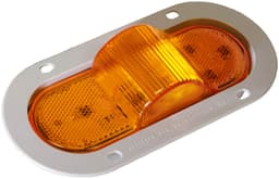 LED Mid-Turn/ Side Marker, Oval, w/ Flange, 7.88"X3.63", amber (Pack of 6) - 356AF