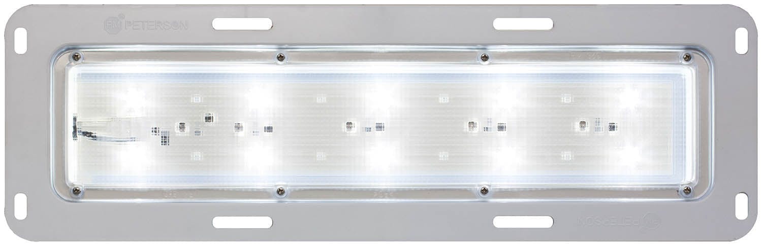 LED Dome/ Interior, Rectangular, Clear Polycarb 17.45"X5.75" Multi-volt, white, bulk pack (Pack of 10) - 360-1