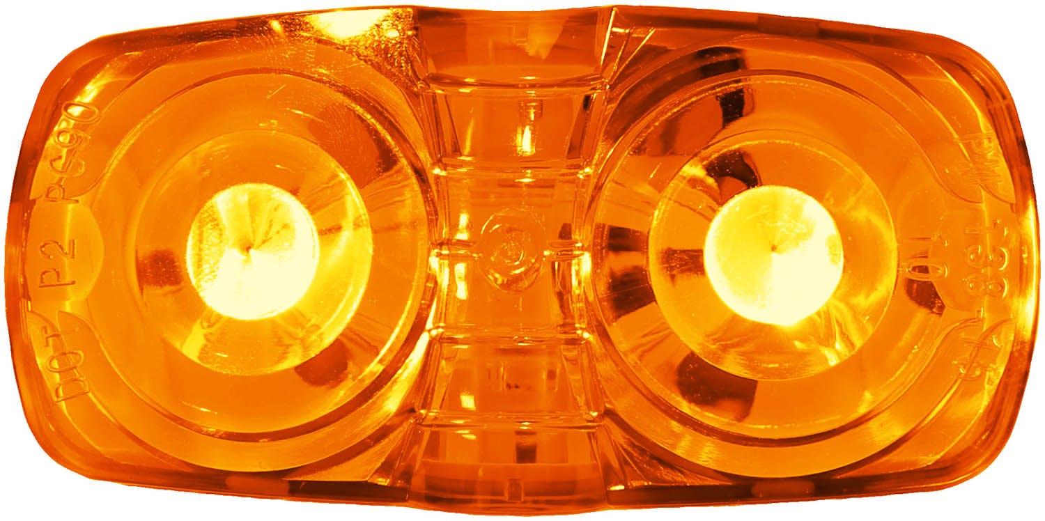 LED Marker/ Clearance, PC-Rated Multi-volt Rectangular, Double Bulls-Eye, 4"X2" w/ Two .180 Bullets, amber, bulk pack (Pack of 100) - 38A-lit_6fecdc35-6e96-41e7-be34-914b9439c449