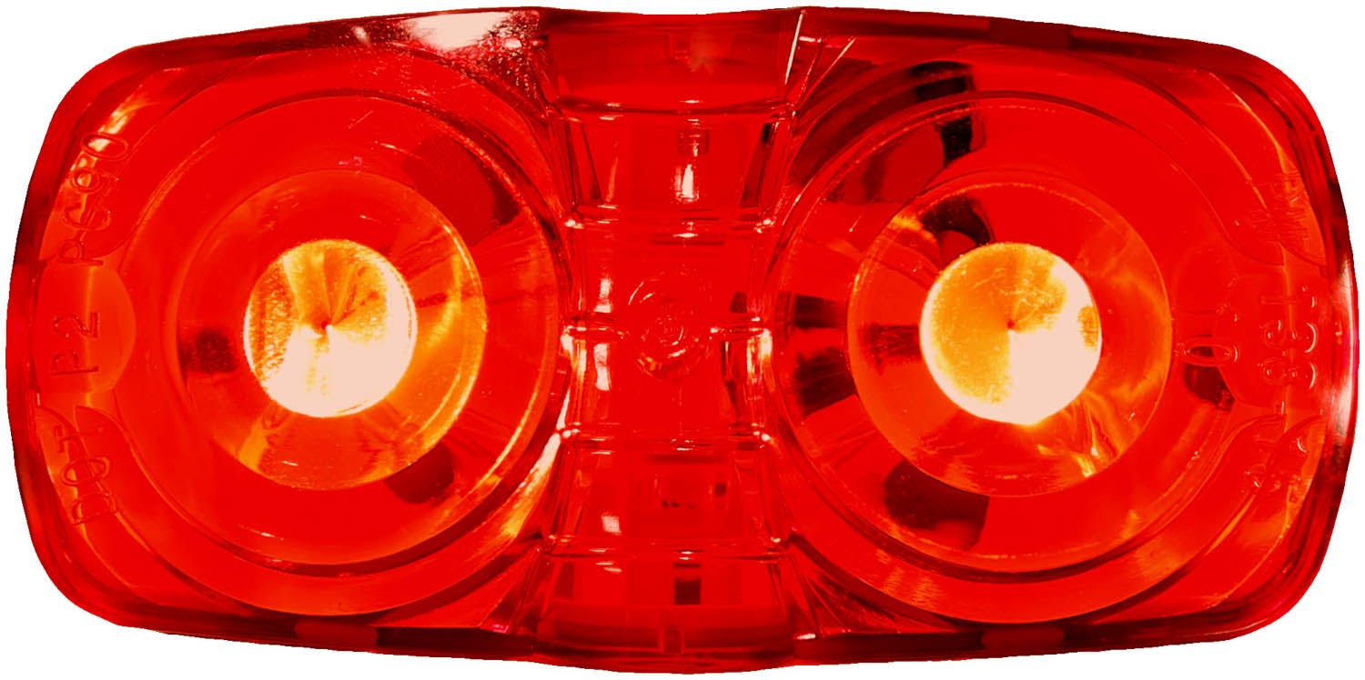 LED Marker/ Clearance, PC-Rated Multi-volt Rectangular, Double Bulls-Eye, 4"X2" w/ Two .180 Bullets, red, bulk pack (Pack of 100) - 38R-lit_edc22c78-711d-4e46-951b-fb0b791089f4