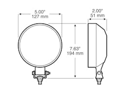 Tractor Light, Round, Trap, 5", white, bulk pack (Pack of 6) - 408_line_dual_2view-BX5