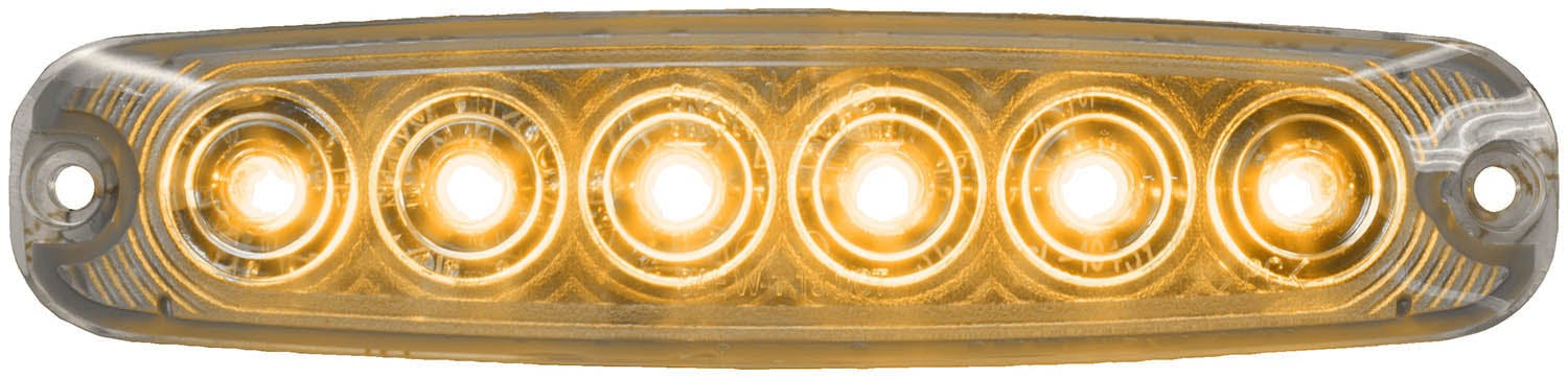 LED Strobe Light, Low-Profile Programmable Class 1 Surface-Mount Pad 5.16"X1.18" Multi-volt, amber, clear lens, box (Pack of 100) - 4156SA-lit