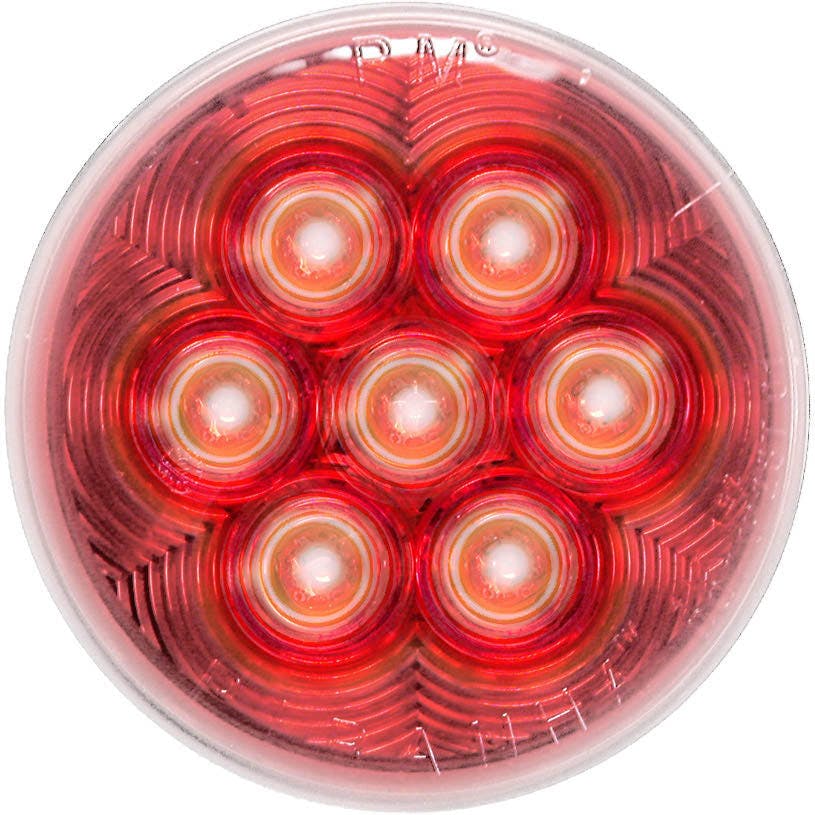 LED Stop/Turn/Tail, Round, Clear Lens, Grommet-Mount, 4", red, clear lens, bulk pack (Pack of 50)