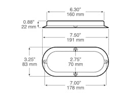 LED Stop/Turn/Tail, Oval, w/ Flange, 7.88"X3.63", Multi-volt, red, bulk pack (Pack of 50) - 423-4_line_dual_2view-BX5_992483a8-3d52-4da0-93e2-12ff7dd6f9b0
