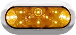 LED Turn Signal, Surface Mount, Oval, Auxiliary, 7.50"X3.25", Multi-volt, amber, bulk pack (Pack of 50) - 423A-4