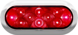 LED Stop/Turn/Tail, Oval, w/ Chrome Flange, 7.88"X3.63", Multi-volt, red (Pack of 3) - 423XR-4