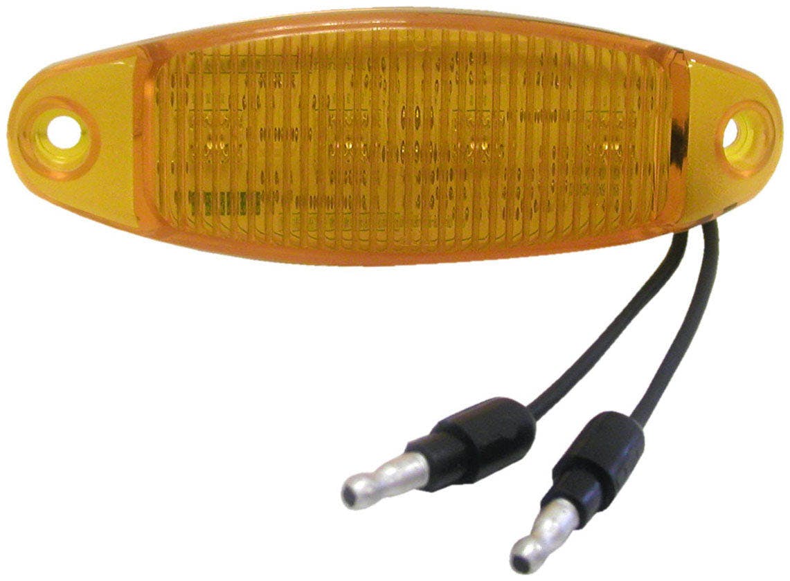 LED Marker/ Clearance, P2, Oblong, w/ two .180 Bullets, 4.7"X1.5", amber (Pack of 50)