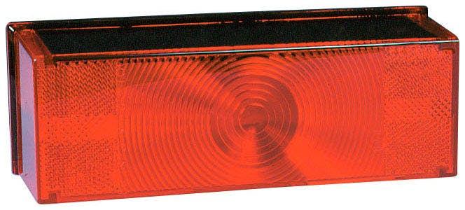 Incandescent Thin Line Over 80" Submersible Combination Rectangular, w/ License Light 7.9375"X2.875", red + white (Pack of 6) - 456L