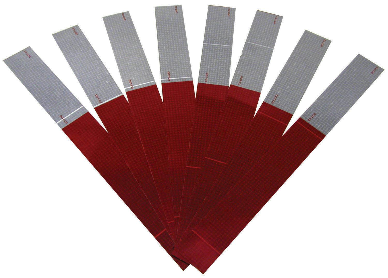Conspicuity Tape, Red/ White 11/ 7, 8-Strip Kit, 2" (Pack of 12) - 465K