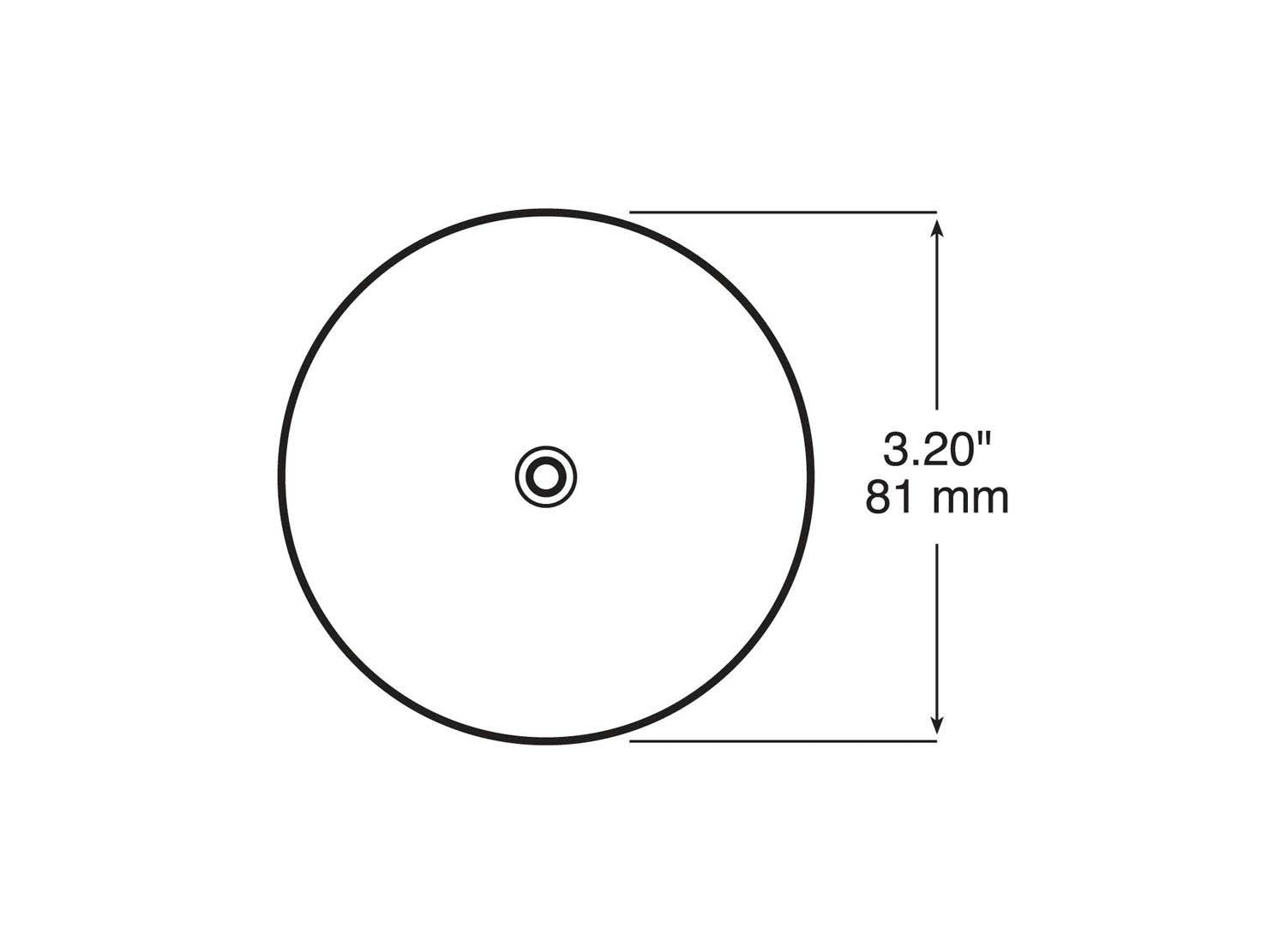 Reflector, Center-Mount, Round, 3.2", bulk pack (Pack of 100) - 476_line_dual_2view-BX5