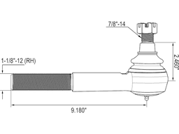 Tie Rod End, RH for International - 4faa502e23666a6a9830cdc34aba11fa