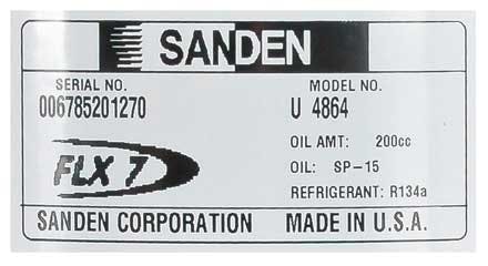 Sanden A/C Compressor, for Universal Application - 5282-6