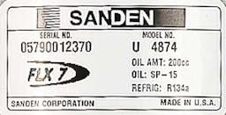 Sanden A/C Compressor, for Caterpillar - 5284-6
